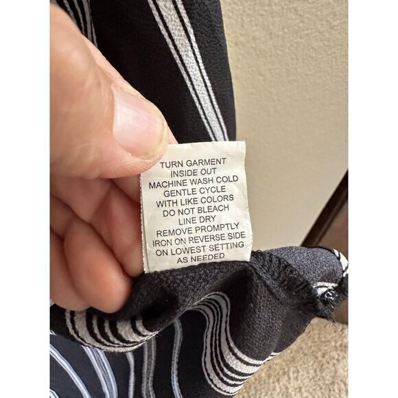 NY Collection Black Long Sleeve Blouse, long sleeve blouse,‎ black blouse, - Picture 5 of 8